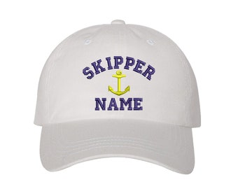 Skipper Custom Baseball Hats, Customize your Captain Hats, Custom Embroidered Personalized CAPTAIN Dad Hat, Add your Name Baseball Cap