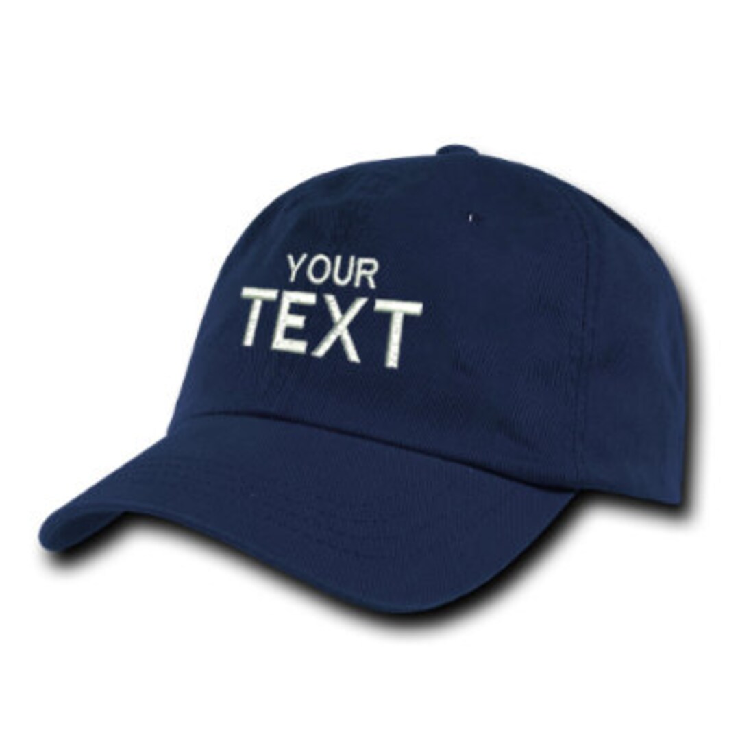 Navy Blue Dad Hat Custom Embroidered Baseball Cap, Your Own Personalized  Hat Custom Hat on a Curved Brim Baseball Cap, Choose Your Text 