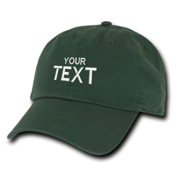 Dark Green Dad Hat Custom Embroidered Baseball Cap Your Own Etsy