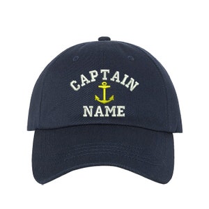 Captain Custom Embroidered Personalized CAPTAIN Dad Hat Add your Name Baseball Cap Customize your hats image 1