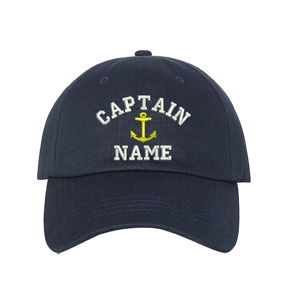 Captain Cap Embroidery, Skipper Custom Baseball Cap, Customize Your  Captains hat, Embroidered Captain Boat dad hat,Baseball Cap Navy at   Men's Clothing store