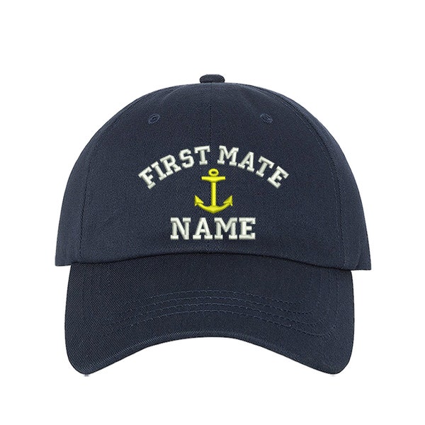 First Mate Custom Baseball Hats, Customize your Captain Hats, Custom Embroidered Personalized CAPTAIN Dad Hat, Add your Name Baseball Cap