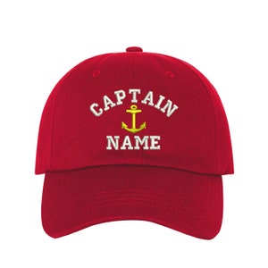 Kapitein Custom Geborduurd Gepersonaliseerde KAPITEIN Papa Hoed Voeg uw naam toe Baseball Cap Pas uw hoeden aan afbeelding 8