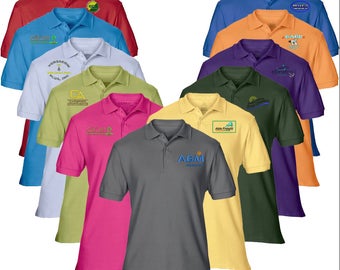 12-Men's Custom Embroidered Polo Shirt,Customized Wholesale Logo Polo Shirt, Business Embroidered Shirt, 1 Dozen Uniform Logo Shirt
