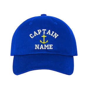 Captain Custom Embroidered Personalized CAPTAIN Dad Hat Add your Name Baseball Cap Customize your hats image 6