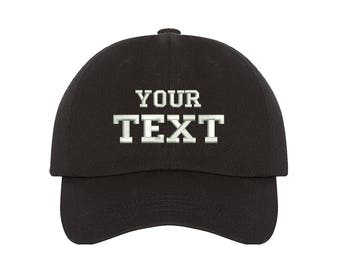 Personnalisez chapeau personnalisé chapeau personnalisé Votre texte ici Monogrammed Hat Personnalisé Cadeau Personnalisé Papa Chapeau Choisissez votre texte Monogrammed Cap Cap Cap Caps