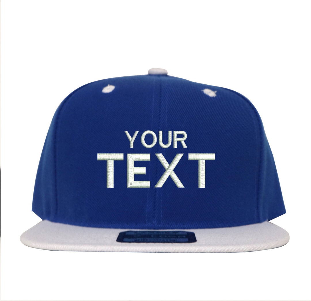 LOGA Blue & White Custom Embroidered Snapback Your Own - Etsy