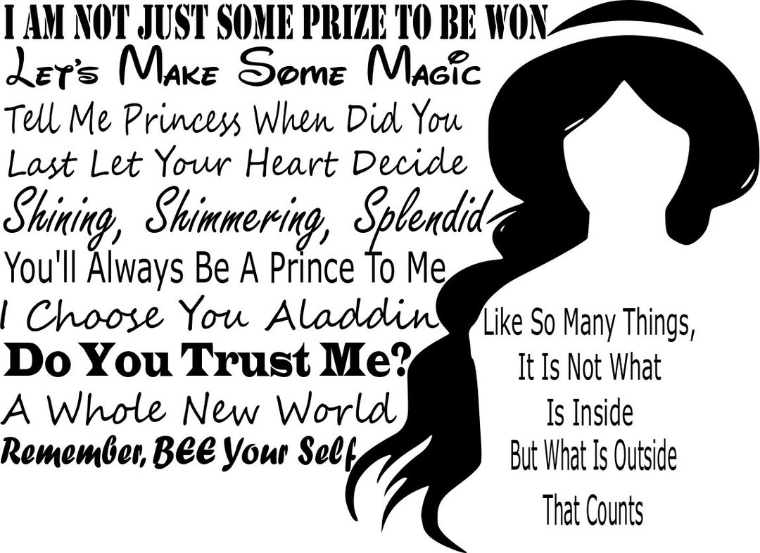 Princess Jasmine Quotes SVG Etsy
