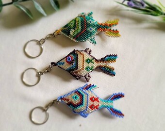 Fish Beaded Keychain/Handmade in Guatemala/Fair Wage/Supporting Mayan Families