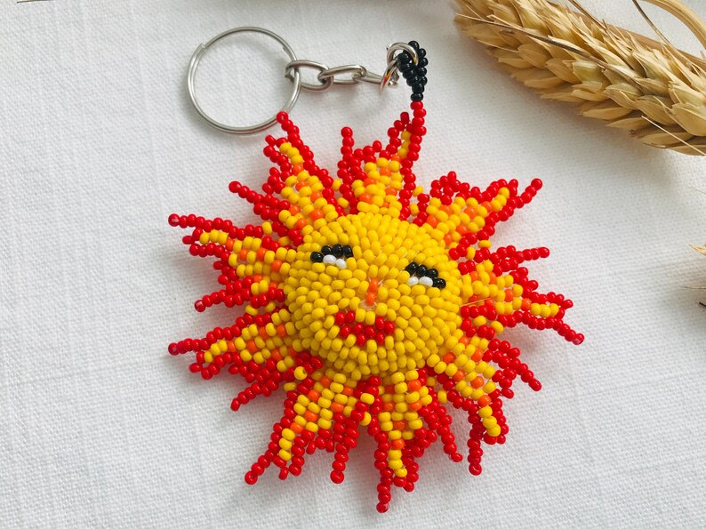 Sun Beaded KeychainHandmade in GuatemalaFair WageSupporting Mayan Families