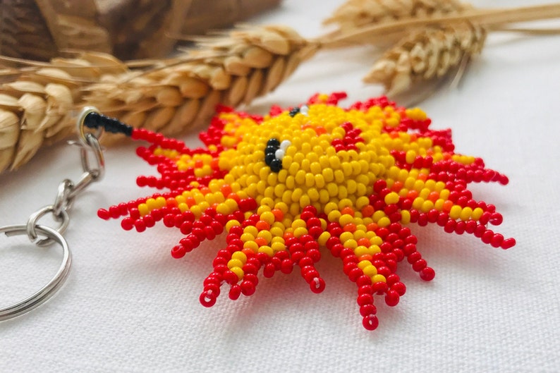 Sun Beaded KeychainHandmade in GuatemalaFair WageSupporting Mayan Families