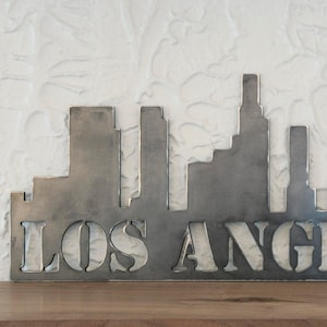 Los Angeles, Los Angeles Skyline, Skyline, Metal Art, California, Downtown, Home Decor, Decor, Industrial, 24" Wide and 8" Tall, Art