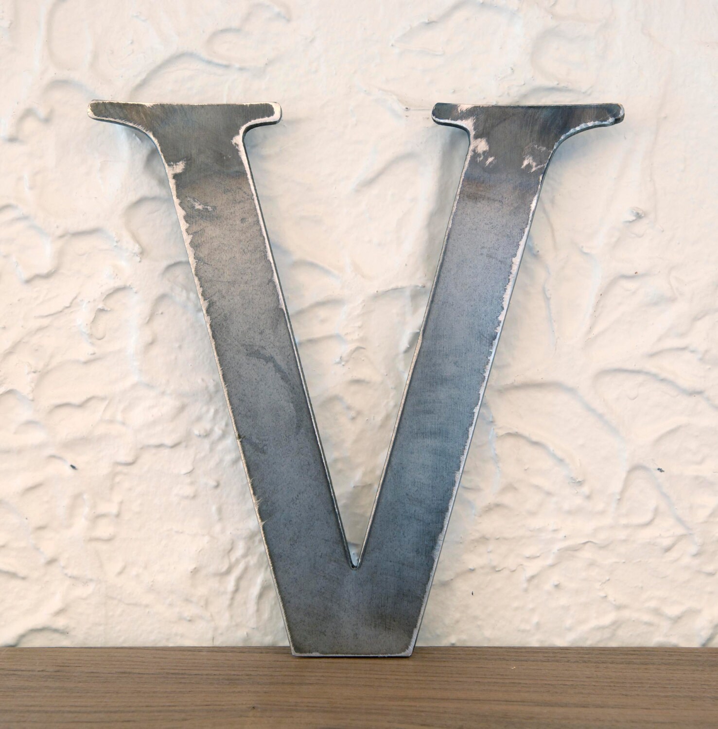 Metal Letters V Sign 8x7 Modern Raw Metal Recycled Etsy
