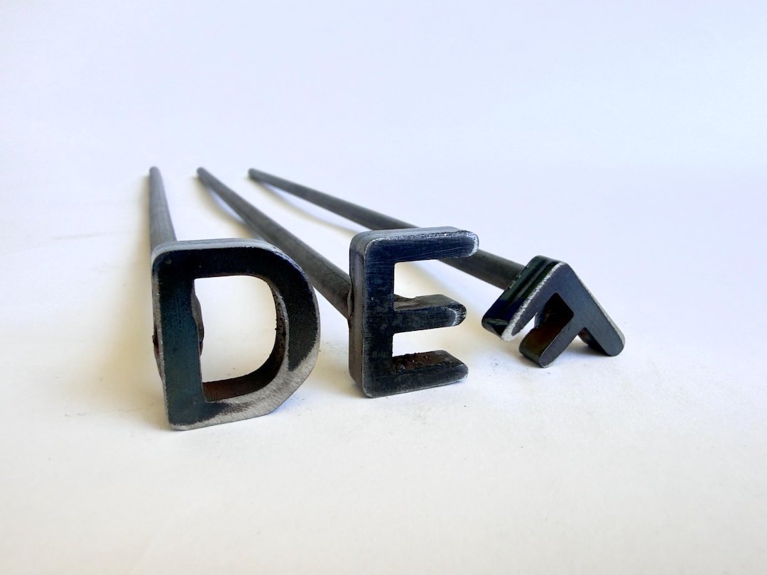 One Inch Metal Letters Custom Letter Branding Iron, 1 Inch Steel Brand, Arial Rounded Font ...