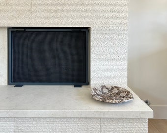 Fireplace Screen, Metal Fireplace Screen, Fireplace Door, Fireplace Cover, Fireplace Insert, Fireplace Screen Cover, Black Fire Screen