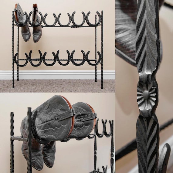 Shoe Rack 36 Horse Shoe Rack Cowboy boots Black new Etsy