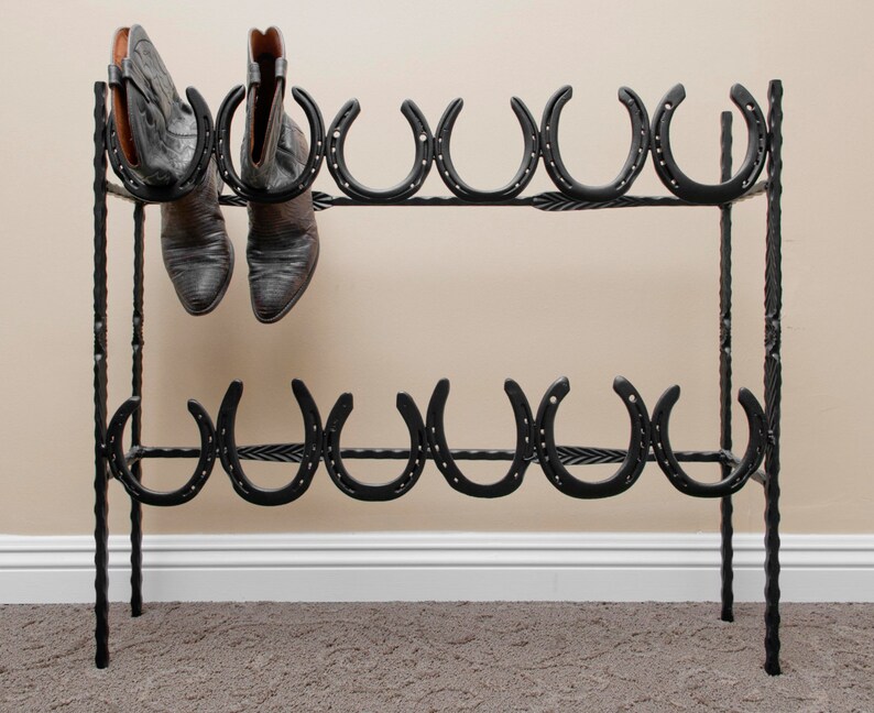 Shoe Rack 36 Horse Shoe Rack Cowboy boots Black new Etsy