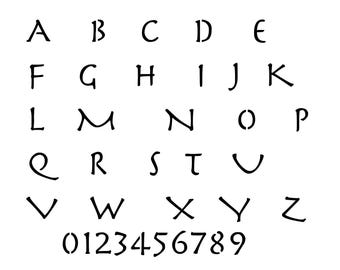 Herculanum Font SVG DXF Stencil Alphabet CNC Laser Cut Plasma Font Letters Template Digital Download File