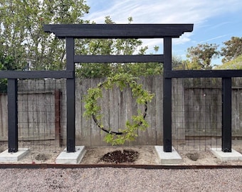 Large Metal Garden Circle Hoop | Round Steel Trellis Frame | Custom Floral Arch | Outdoor Wedding Decor | CNC Cut Steel Ring