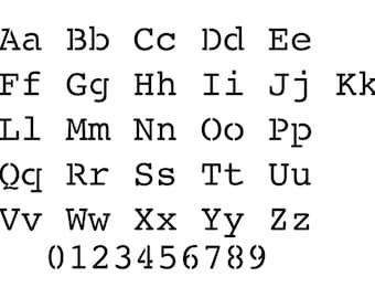 Courier Font SVG DXF Stencil Alphabet CNC Laser Cut Plasma Font Letters Template Digital Download File