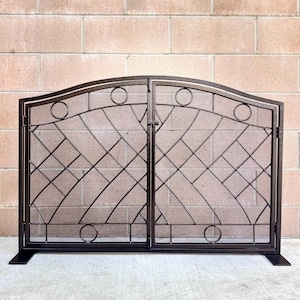 Fireplace Screen, Metal Fireplace Screen, Fireplace Door, Fireplace Cover, Fireplace Insert, Fireplace Screen Cover, Black Fire Screen