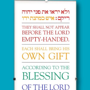 Each Shall Bring His Own Gift - Deuteronomy 16:16 - 4x10&quot; Print