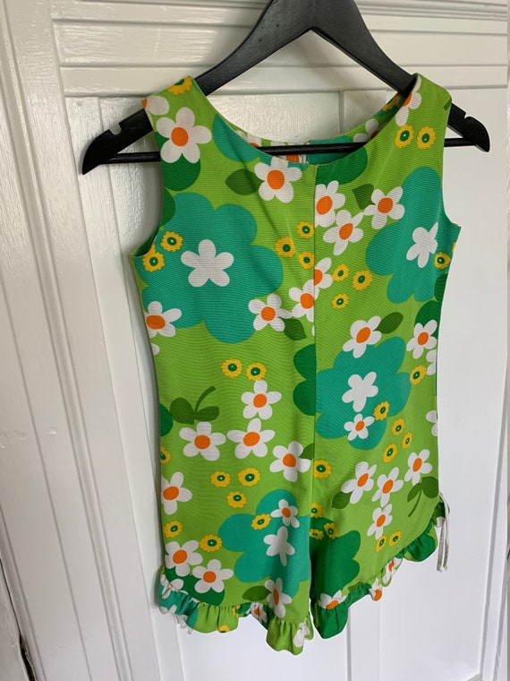 Vintage 60s Groovy Flowered Hawaiian Romper