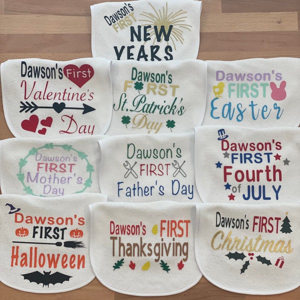 Holiday Baby Bib Set