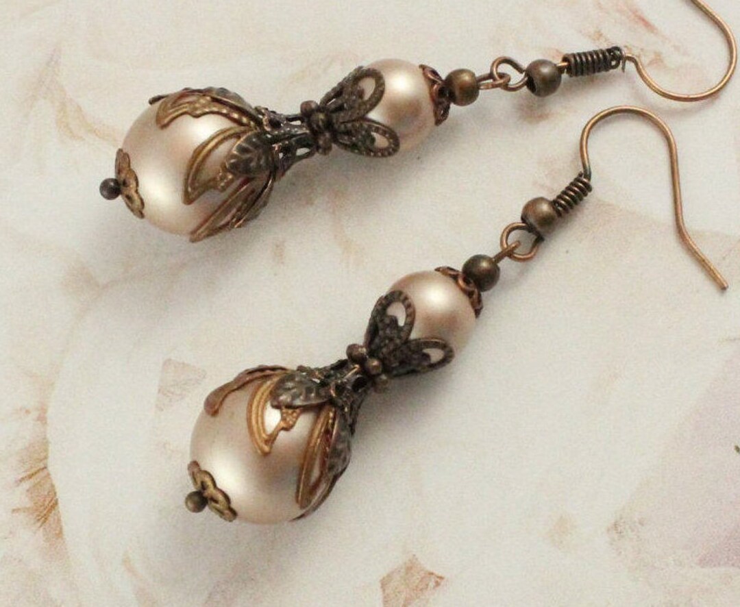 Floral Handmade Drop Earrings Roaring 20s Jewelry