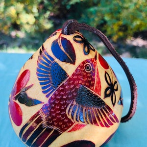 Hummingbird handcrafted gourd  ornament