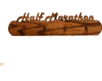 Half Marathon wooden medal display rack