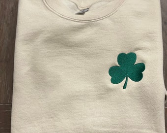 Embroidered Clover Crewneck Sweatshirt