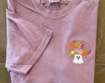Embroidered Floral Ghost Tee