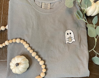 Embroidered Ghost Comfort Colors T-Shirt