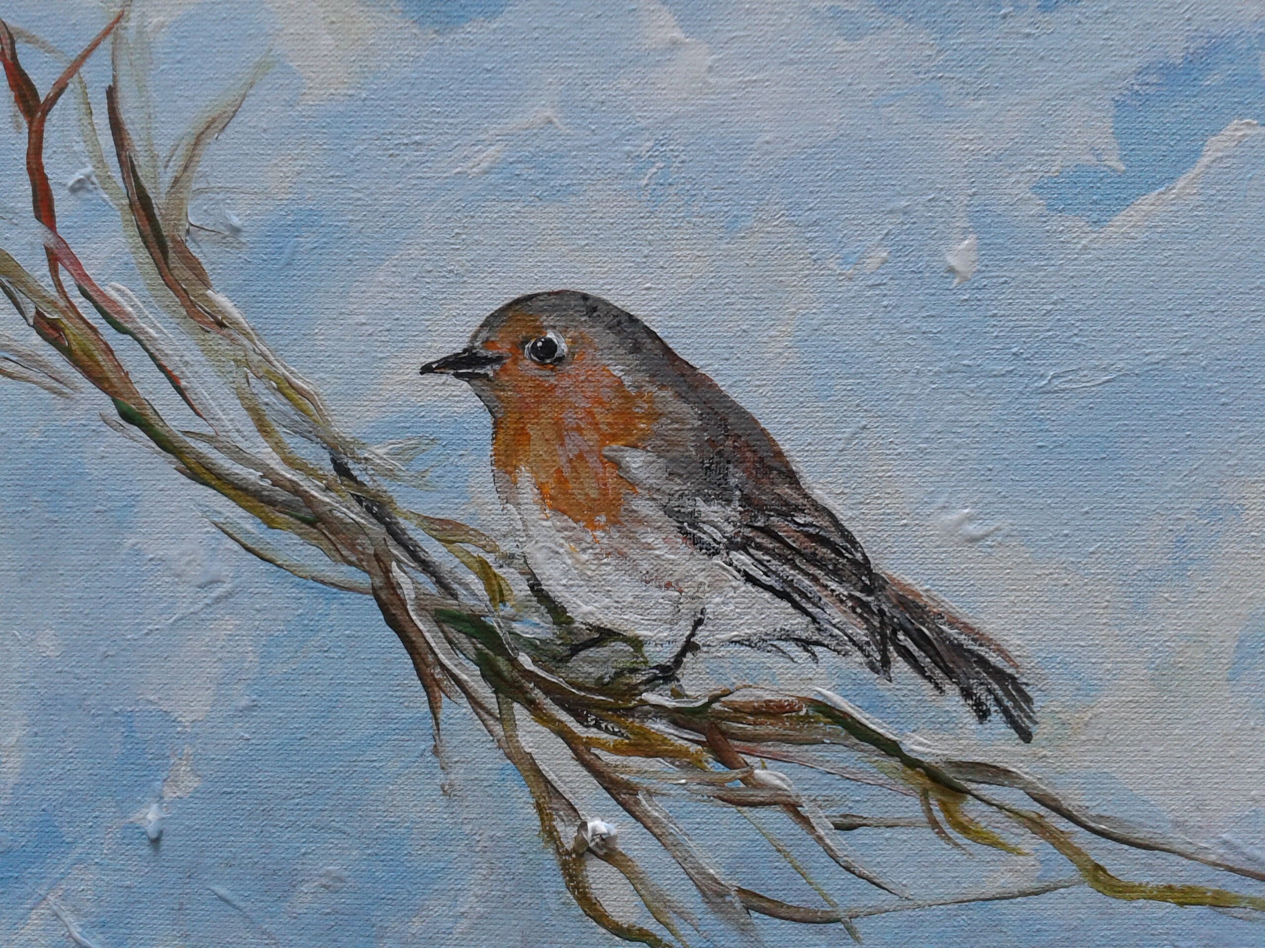 Red ROBIN Original Acrylic Painting by Elaine RapsonGrant on Etsy