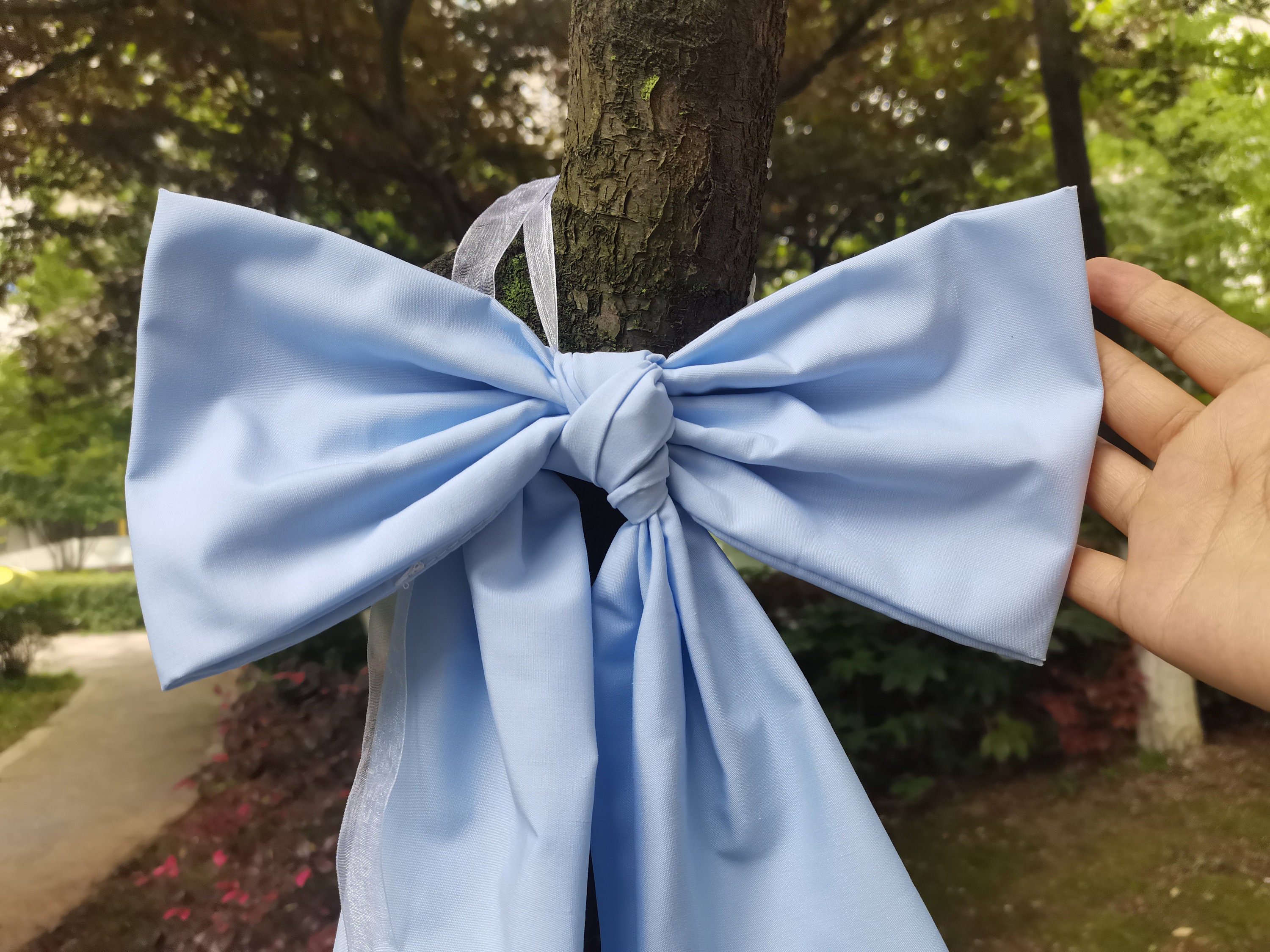 Custom 1pc  Baby Blue Bow,  Bed Bow, Pew Bow, Nursery bow, Wedding bow, Rustic Bow, Curtain Tie Back(about 11inches W and 16inches L)