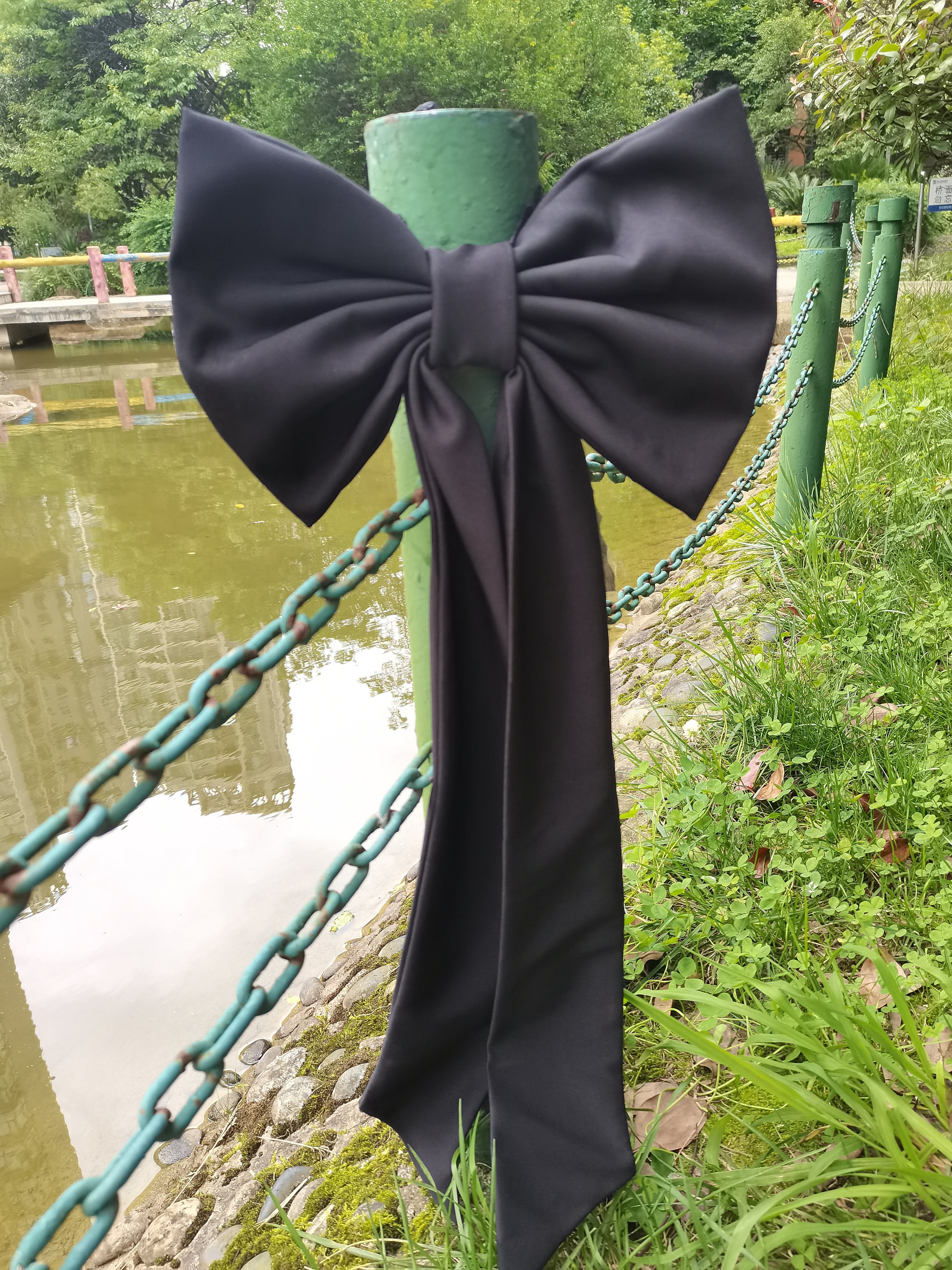 big black bow for dress Gothic Black and White Ball Gown with Oversized Bow - Strapless Ball Gown