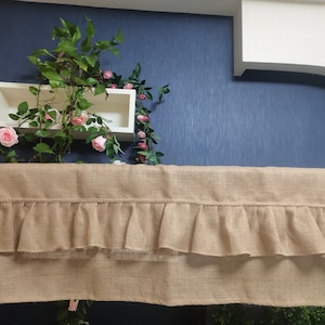 Custom Burlap Ruffle Curtian Rustic burlap  Kitchen Valance Burlap  Decor Kitchen Curtain Shabby Burlap Valance