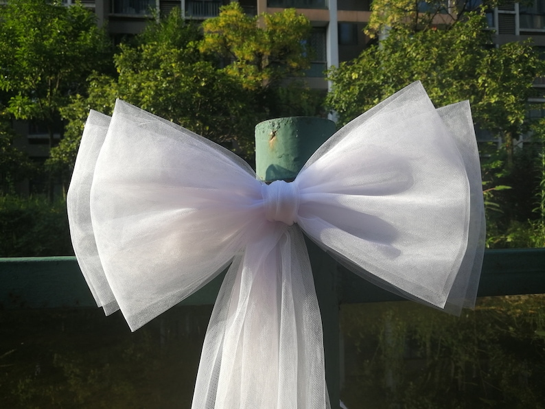 1pc Big Tulle Pew Bowsbig Pew Bows Tulle Bows Formal Etsy