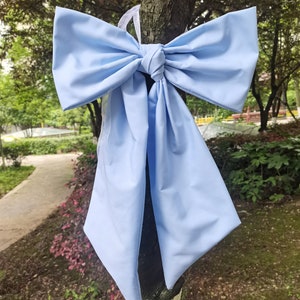 Fiocco personalizzato azzurro, fiocco da letto, fiocco da banco, fiocco per cameretta, fiocco da matrimonio, fiocco rustico, fermatende (circa 11 pollici di larghezza e 16 pollici di lunghezza)