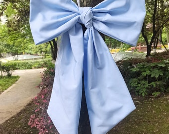 Custom 1pc  Baby Blue Bow,  Bed Bow, Pew Bow, Nursery bow, Wedding bow, Rustic Bow, Curtain Tie Back(about 11inches W and 16inches L)
