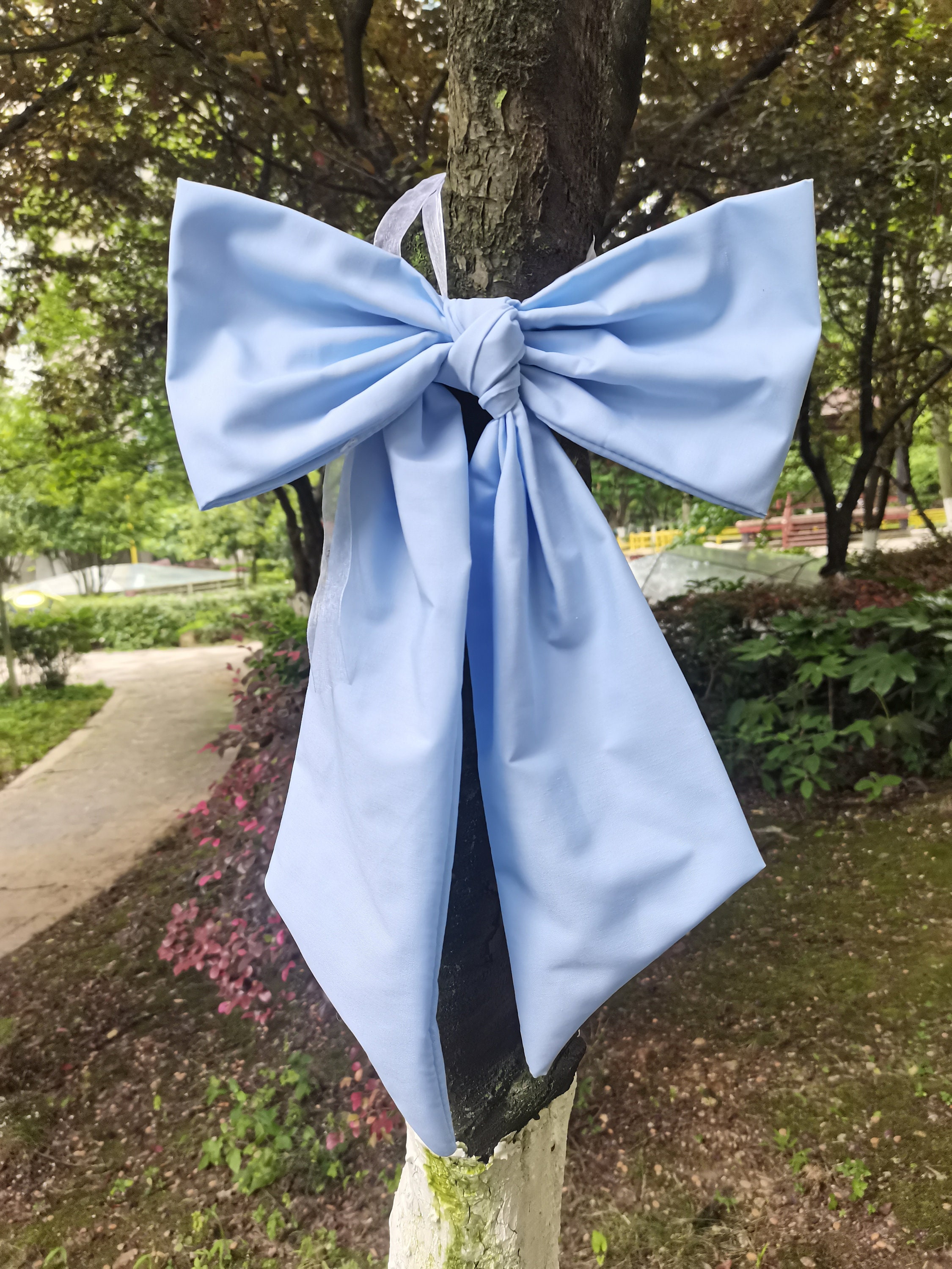 Custom 1pc  Baby Blue Bow,  Bed Bow, Pew Bow, Nursery bow, Wedding bow, Rustic Bow, Curtain Tie Back(about 11inches W and 16inches L)