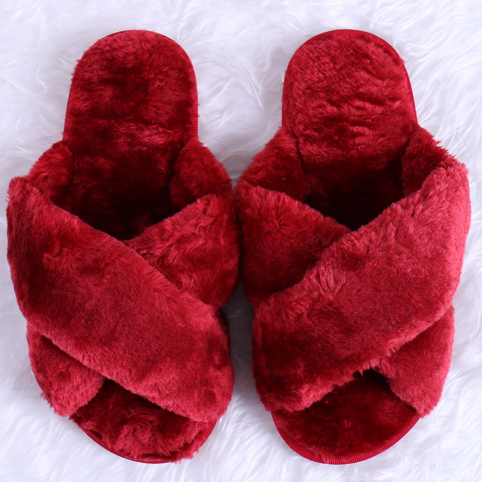 name brand fluffy slippers