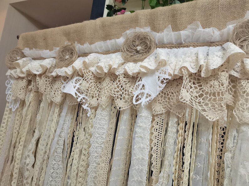 Custom Burlap Lace Valance Curtain( About 23inches Long) - Etsy