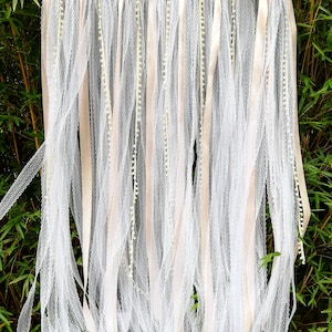 SHABBY Vtg Lace  Ribbon Backdrop wedding banner Curtain Ribbon Fabric Garland Bunting Shabby Backdrop Dorm Nursery Shower