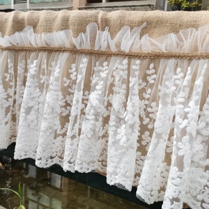 Anpassad säckväv i shabby spets gardin spets köksgardin köksgardin shabby spets fönstergardin cafégardin bröllopsdekor