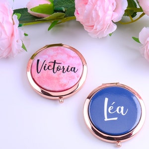Personalized Compact Mirror, Travel Mirror for Makeup Office Co-Worker Retirement Gift School Bridesmaid Hen Party Favors Bachelorette