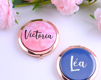 Personalized Compact Mirror, Travel Mirror for Makeup Office Co-Worker Retirement Gift School Bridesmaid Hen Party Favors Bachelorette