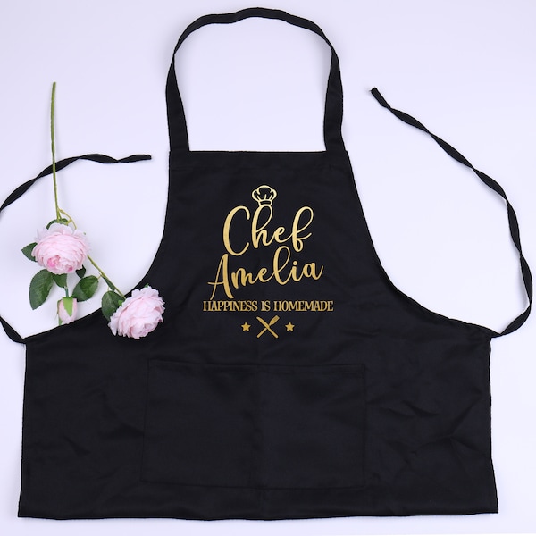 Personalized Apron with Your Custom Text Monogram Chef Bakery Wedding Gift Idea Hostess Mother's Day Wifey Husband Grandma Gift for Her