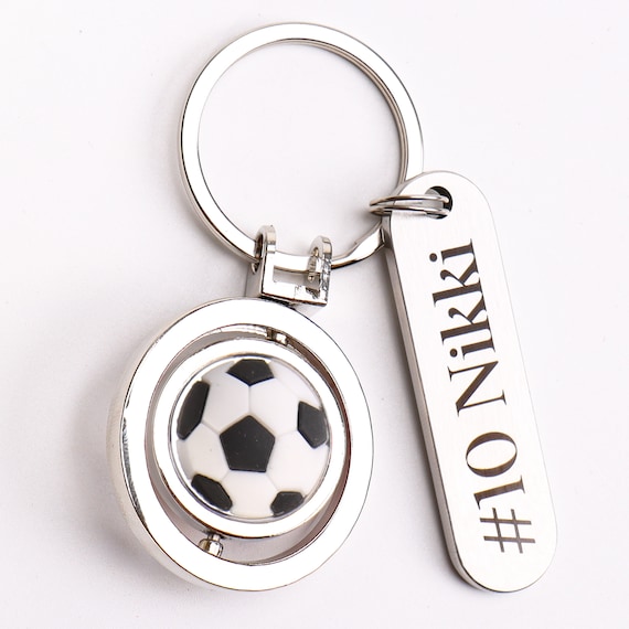 Soccer ball keychains with numbers deals